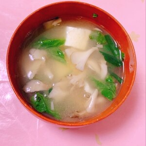 エリンギと豆腐の液体みそ味噌汁